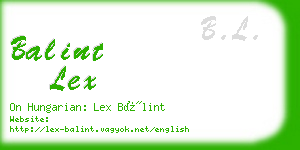 balint lex business card